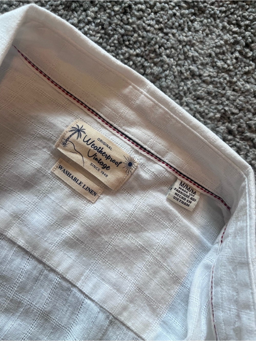 Weatherproof Vintage Weatherproof White Short-Sleeve Linen Button-Down Shirt - Picture 4 of 6